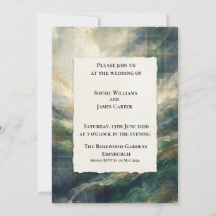 Highland Landscape Thistle Scottish Wedding Invitation