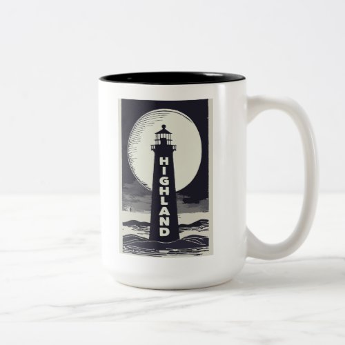 Highland Lighthouse Massachusetts Moon Two_Tone Coffee Mug