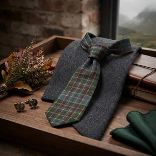 Highland Mist Elegant Autumn Tartan Neck Tie