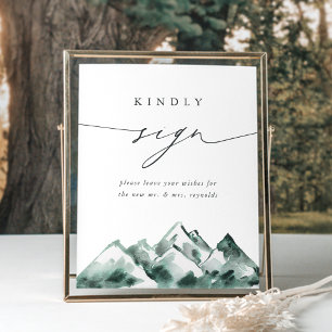 Highland Mountain Wedding Guestbook Sign