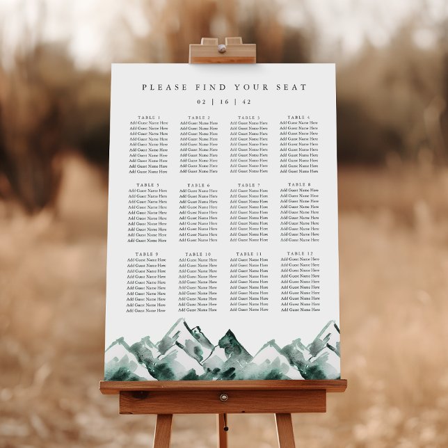 Highland | Mountain Wedding Seating Chart Foam Board (Creator Uploaded)