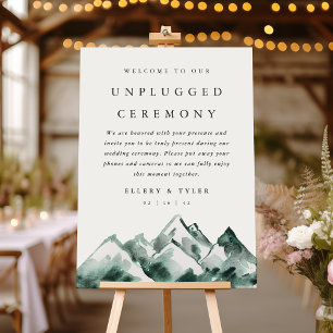 Highland Mountain Wedding Unplugged Ceremony Foam Board