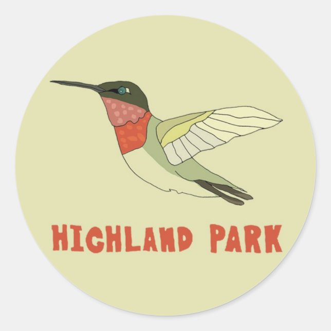 Highland Park Classic Round Sticker (Front)