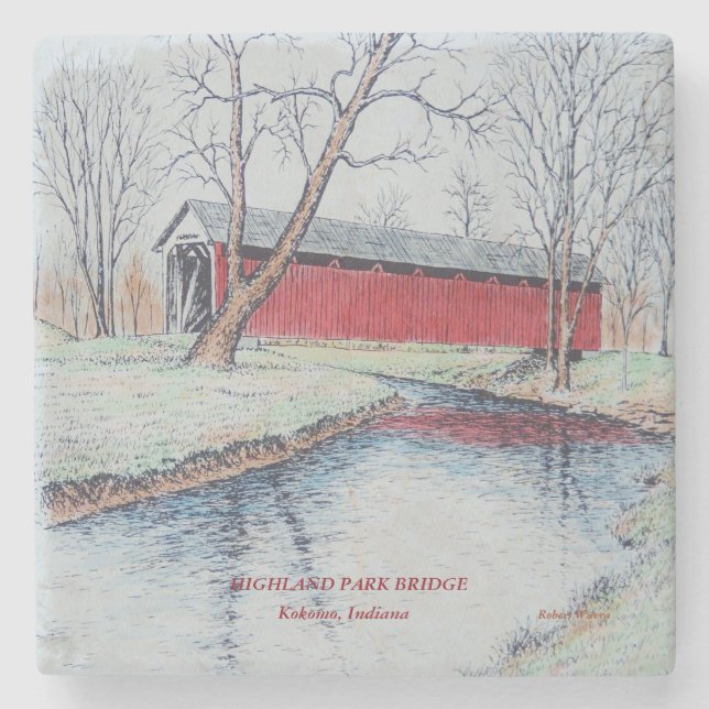 Highland Park Stone Coaster (Front)