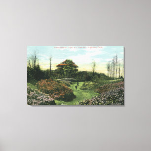 Highland Park's Rhododendron Path and Pavilion Canvas Print