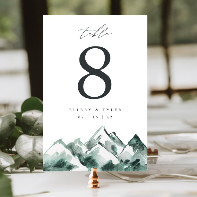 Highland | Personalized Mountain Wedding Table Number (Creator Uploaded)