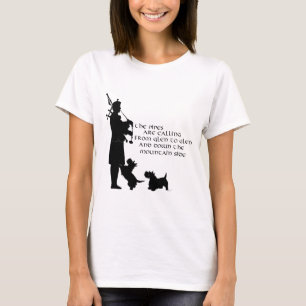 Highland Piper with Scottie Dogs T-Shirt