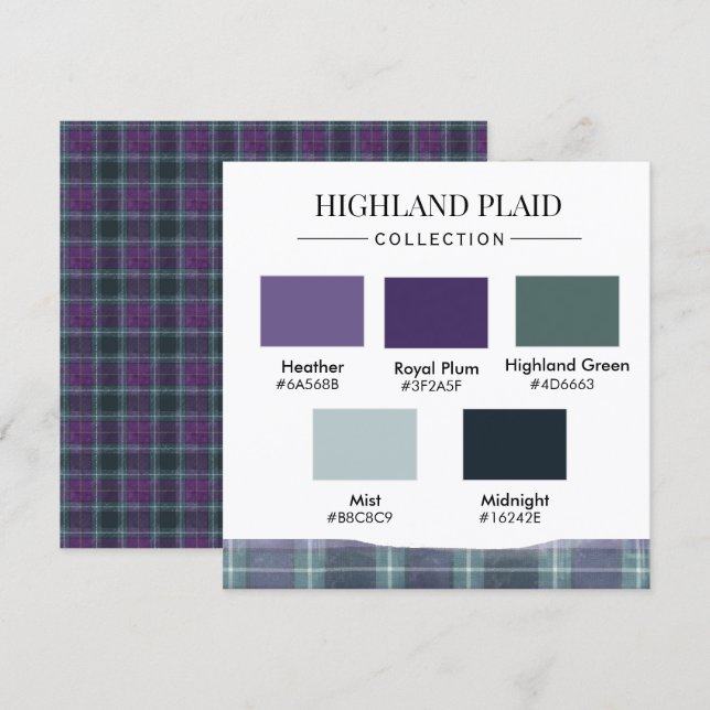 Highland Plaid Color Palette Card (Front/Back)