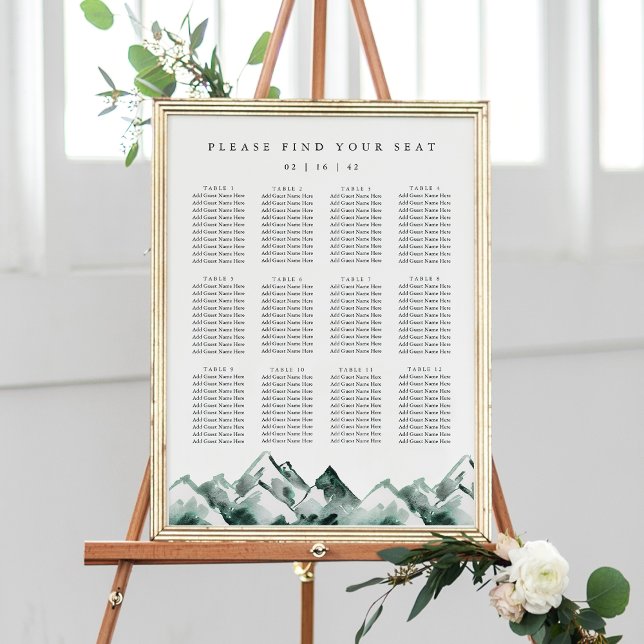 Highland Printable Mountain Wedding Seating Chart (Creator Uploaded)