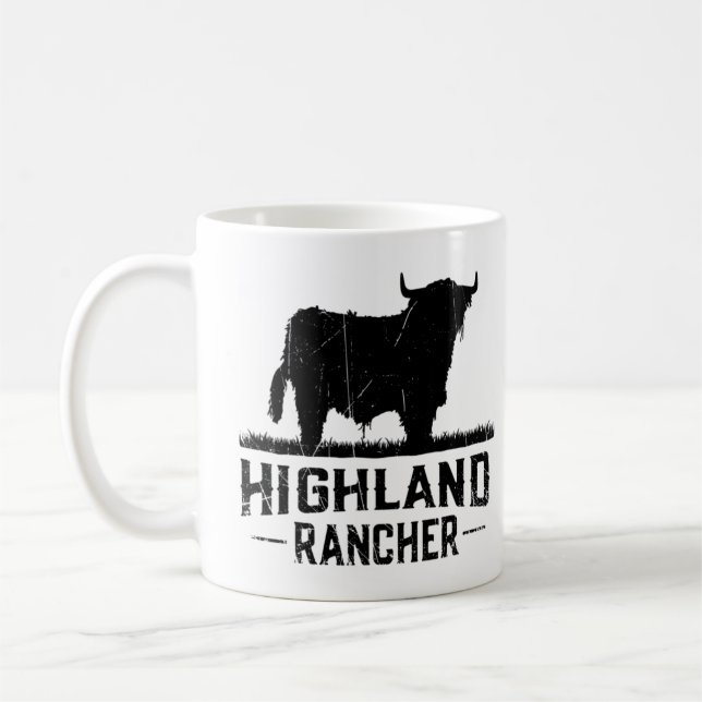Highland Rancher - Scottish Highland Cow For Cattl Coffee Mug (Left)