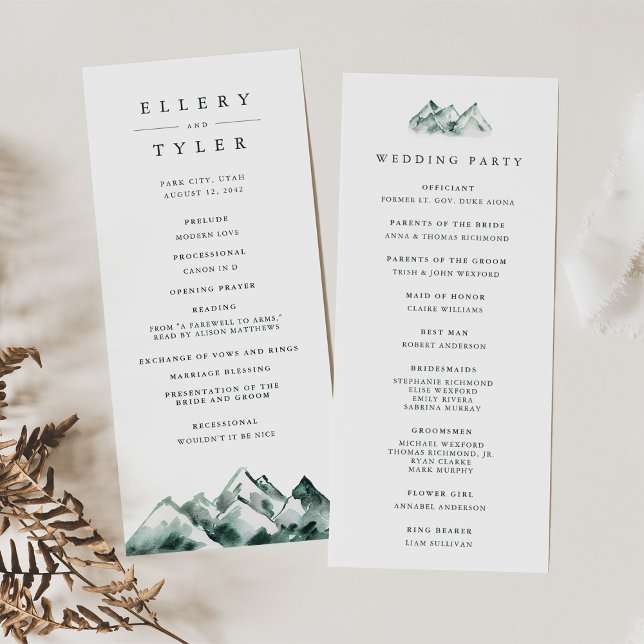Highland | Rustic Mountain Wedding Program (Creator Uploaded)