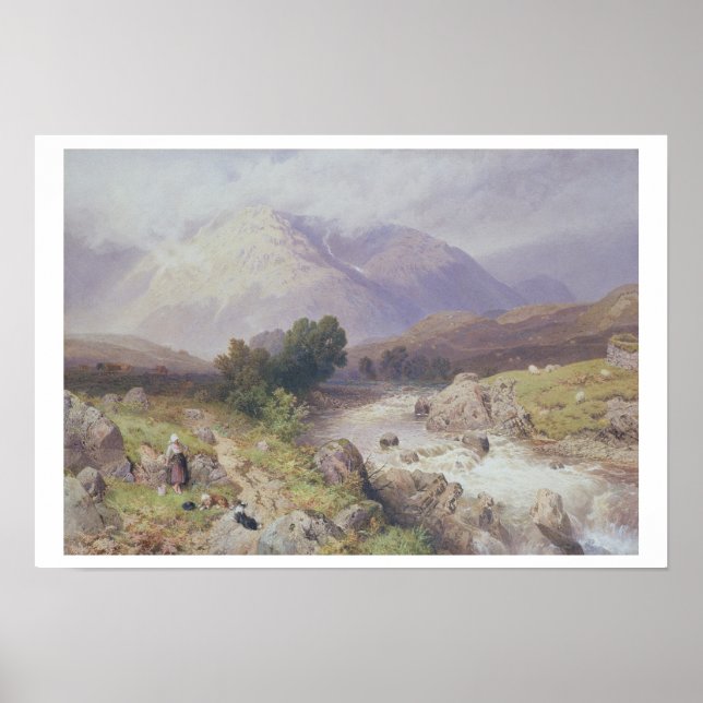 Highland Scene near Dalmally, Argyll (w/c on canva Poster (Front)