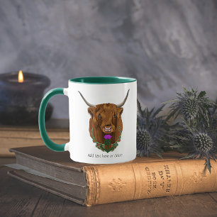 Highland Scottish Cow Purple Celtic Knot Work Mug