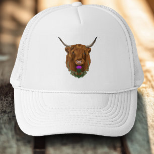 Highland Scottish Cow Purple Celtic Knot Work  Trucker Hat