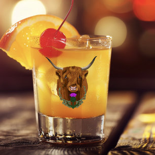 Highland Scottish Purple Celtic Thistle Shot Glass