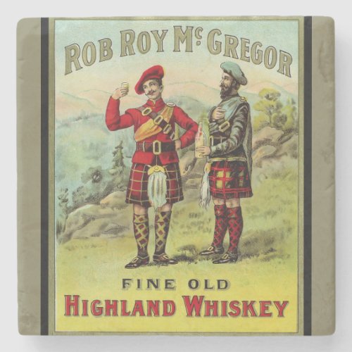 HIghland Scottish Whiskey Label Stone Coaster