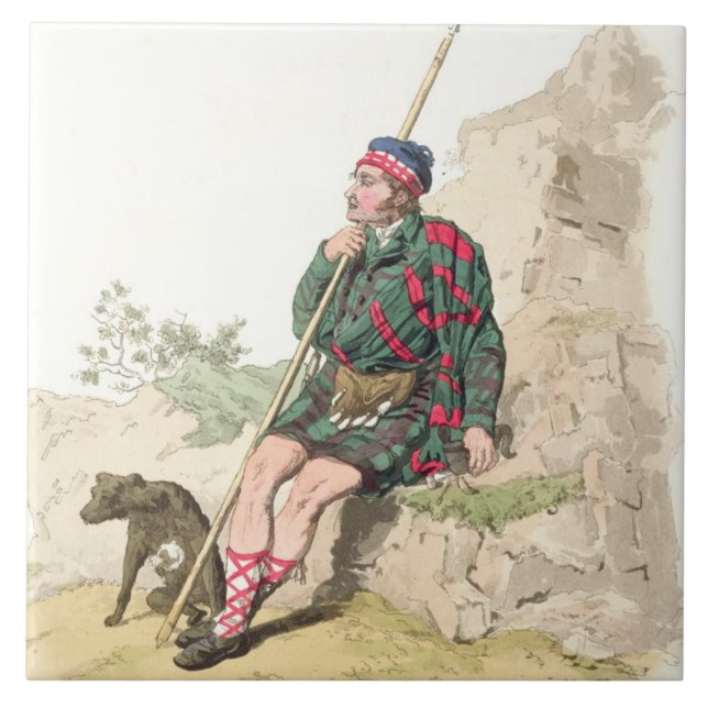 Highland Shepherd, from 'Costume of Great Britain' Ceramic Tile (Front)