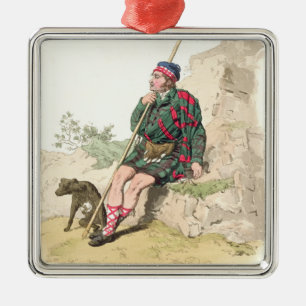 Highland Shepherd, from 'Costume of Great Britain' Metal Ornament