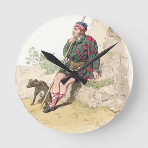 Highland Shepherd, from 'Costume of Great Britain' Round Clock