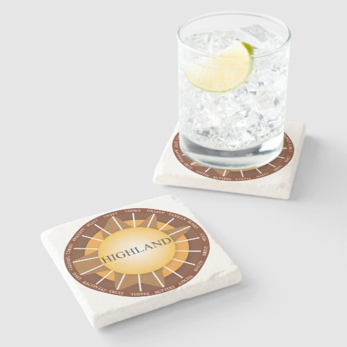 Highland Single Malt Scotch Whisky Marble Coaster