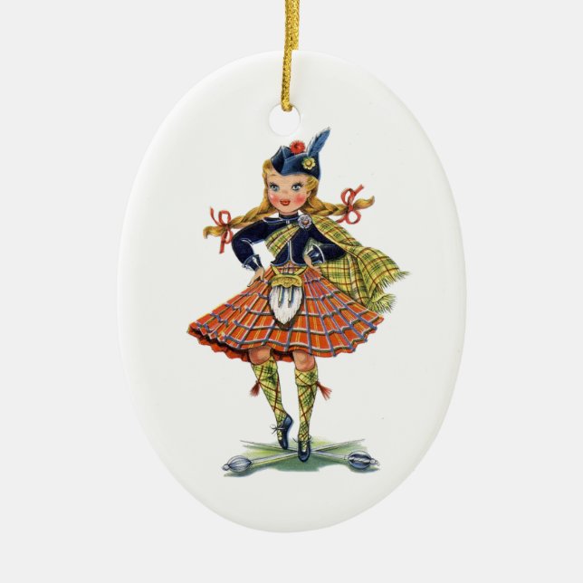 Highland Sword Dance Ceramic Ornament (Front)