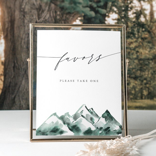 Highland | Watercolor Mountain Favors Sign (Creator Uploaded)