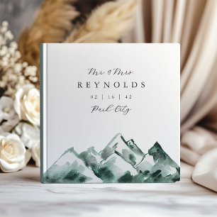 Highland Watercolor Mountain Wedding Guest Book
