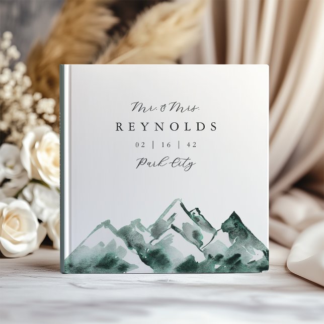 Highland | Watercolor Mountain Wedding Guest Book (Creator Uploaded)