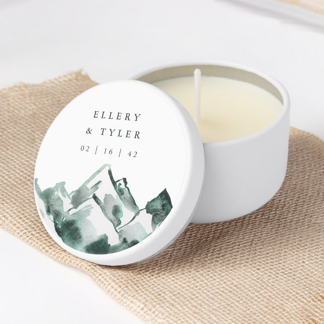 Highland | Watercolor Mountain Wedding Mini Candle Favors (Creator Uploaded)