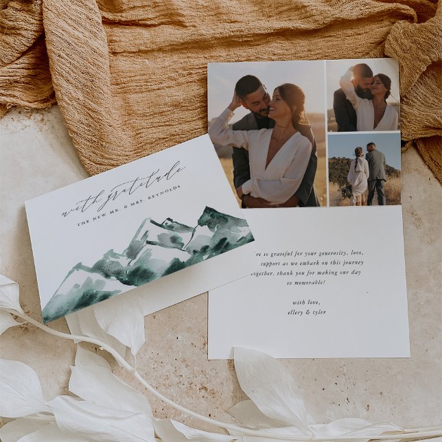 Highland | Watercolor Mountain Wedding Thank You Card (Creator Uploaded)
