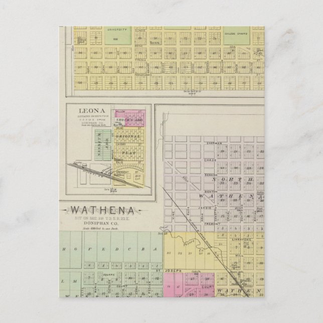 Highland, Wathena, Eagle Springs, Kansas Postcard (Front)