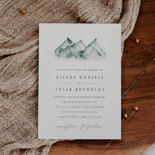 Highland Winter Mountain Range Wedding Invitation