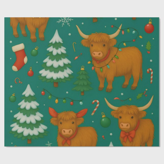 Highland YuleTide Lights Collection  Wrapping Paper (Flat)