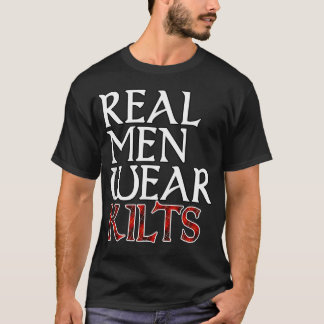 Highlander Games Red Tartan Plaid Real Men Wear T-Shirt