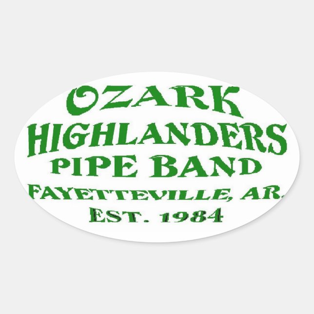 Highlander text sticker. oval sticker (Front)