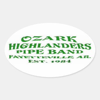 Highlander text sticker. oval sticker