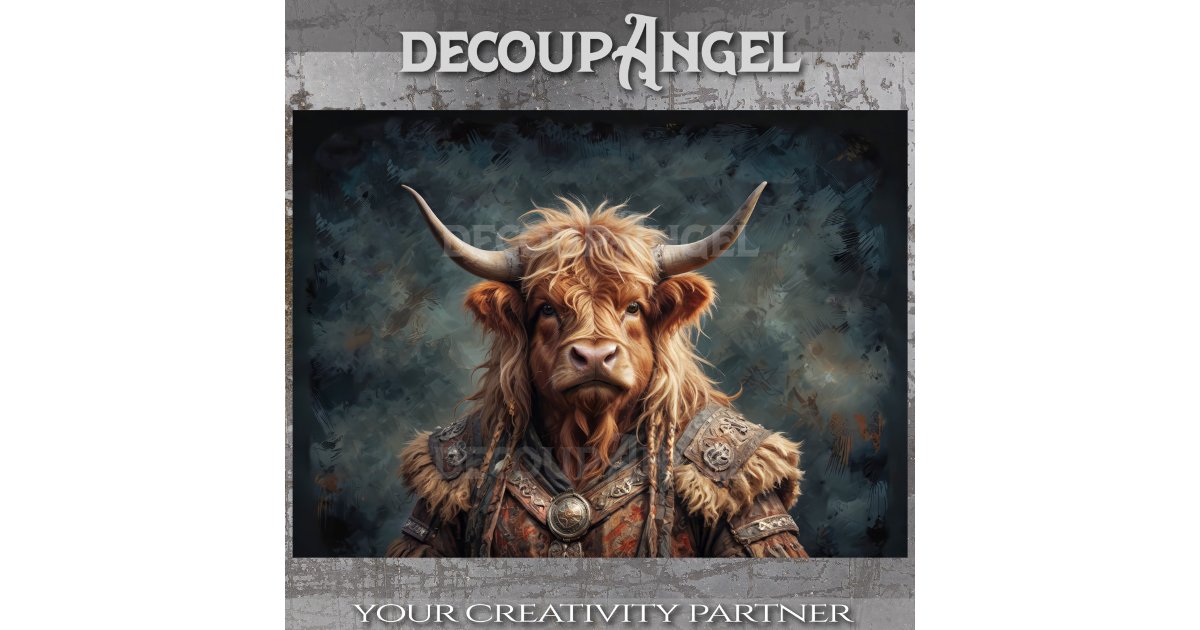 Highlander Viking Warrior Bull - Decoupage - Tissue Paper | Zazzle