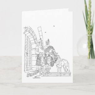 Highlanders with a Scottish Deerhound Card