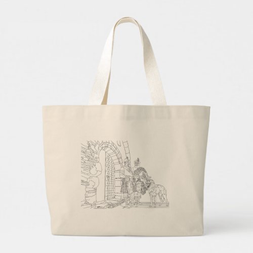 Highlanders with a Scottish Deerhound Tote Bag