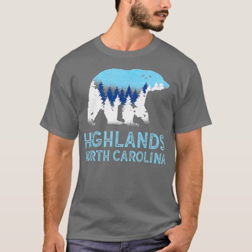 Highlands North Carolina NC Bear Blue Ridge Mounta T_Shirt