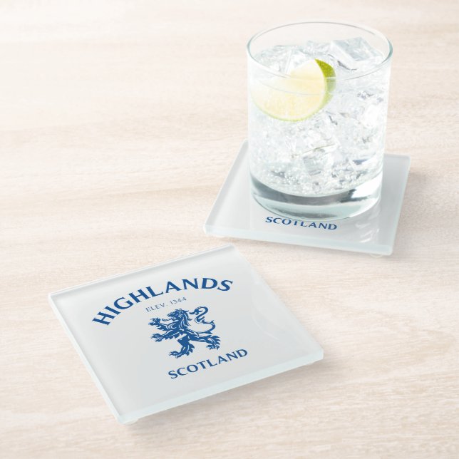Highlands Scotland Glass Coaster (Angled)