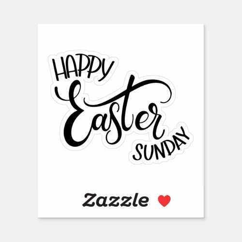 Highlight Black Text Happy Easter Day Sticker