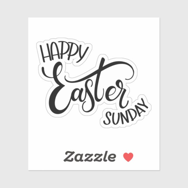 Highlight Black Text "Happy Easter Day" Sticker (Sheet)