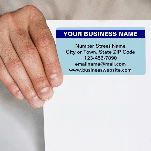 Highlighted Brand Name on Light Blue Shipping Label