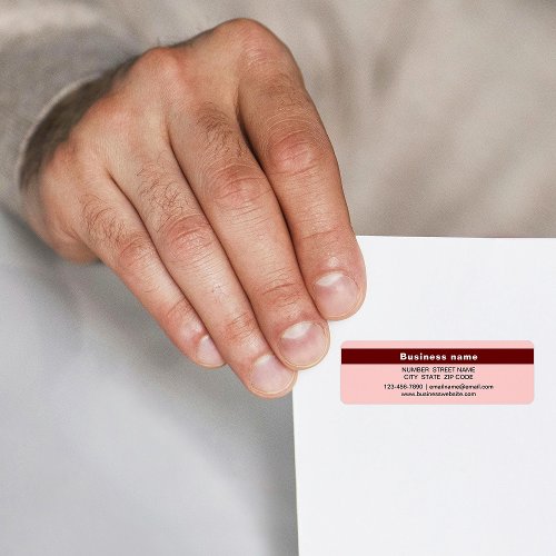 Highlighted Brand Name on Light Red Return Address Label