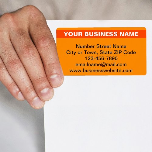 Highlighted Brand Name on Orange Color Shipping Label