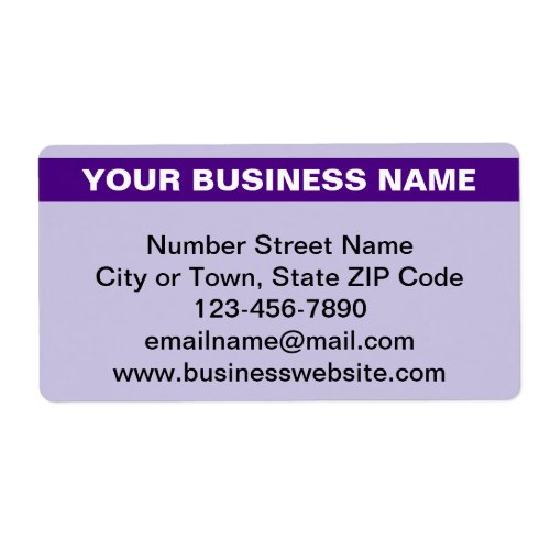 Highlighted Brand Name on Purple Shipping Label