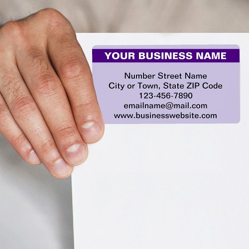 Highlighted Brand Name on Purple Shipping Label