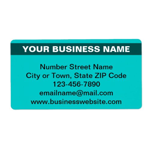 Highlighted Brand Name on Teal Green Shipping Label