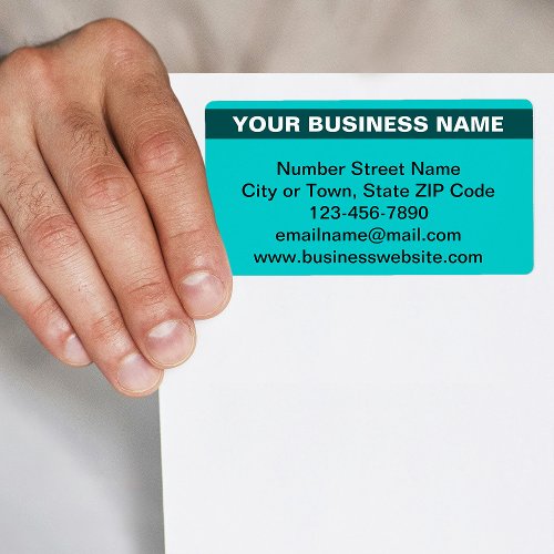 Highlighted Brand Name on Teal Green Shipping Label